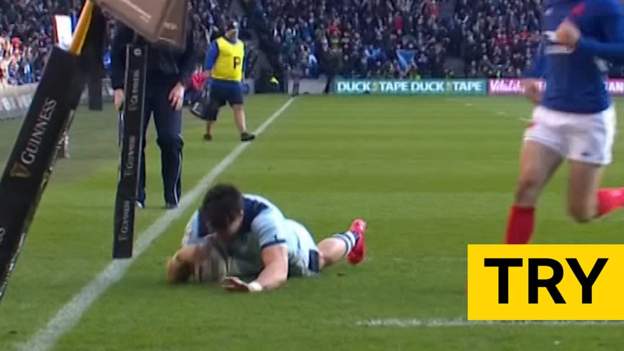 Six Nations 2020: Sean Maitland scores Scotland’s first try against France